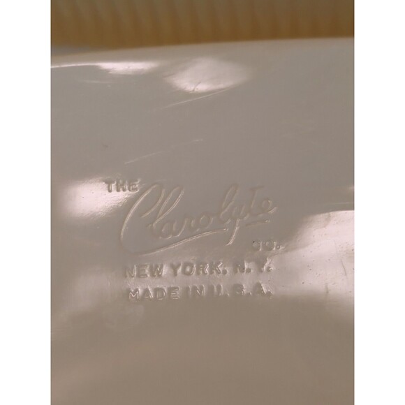 Clarolyte Plastic Baby Caddy Vanity Set Yellow Vintage Lotion Swabs Cotton Pins - Picture 5 of 9